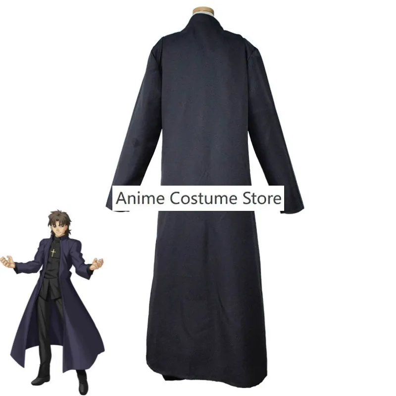 Disfraz de Kotomine Kirei de Game Fate/Zero Stay Night, peluca de Anime, uniforme de padre para mujer y hombre, traje de fiesta de Carnaval de Halloween