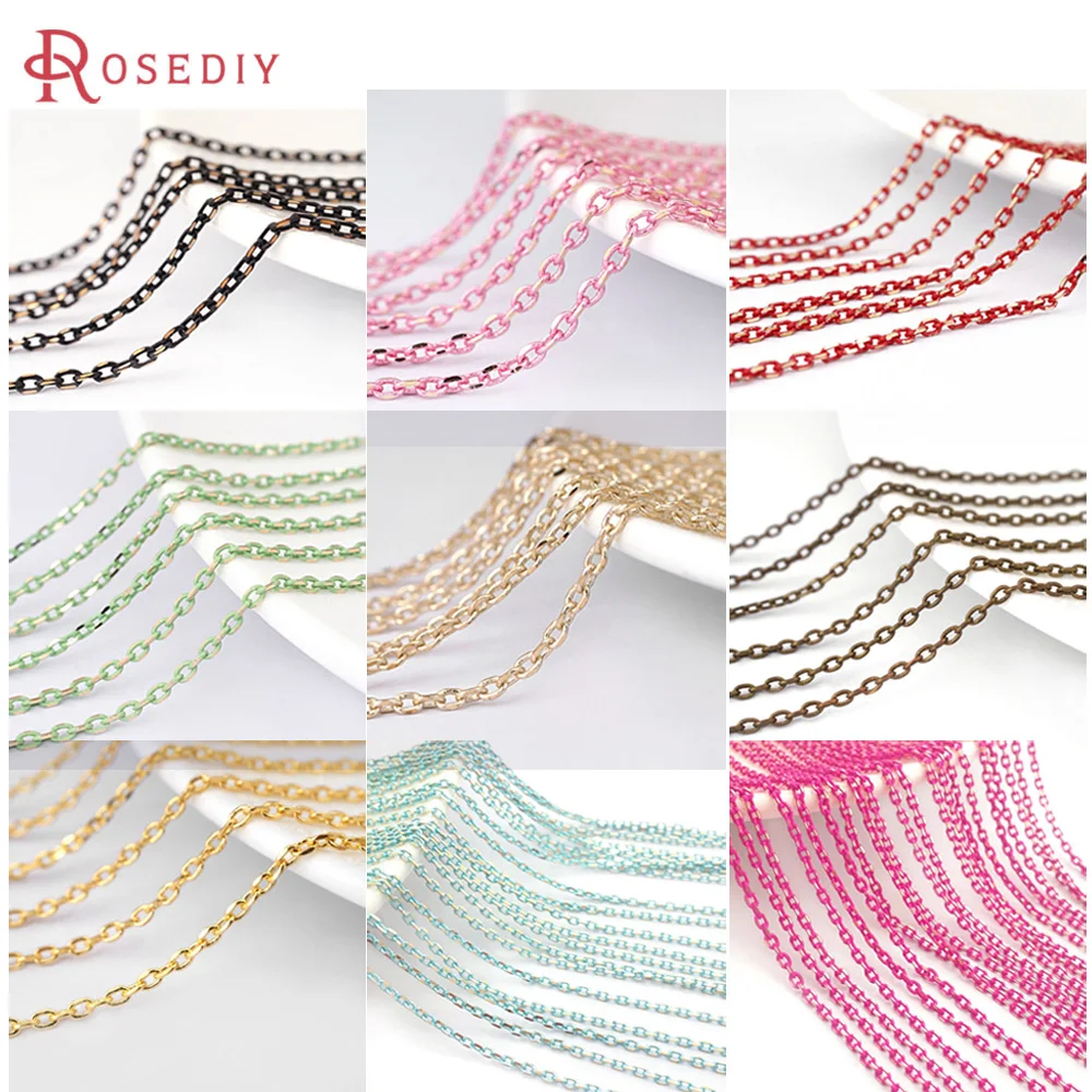 5 Meters Electrophoresis Colorful Copper 1.5MM O Shape Necklace Chain Diy Accessories Jewellery Making Rosediy official-website