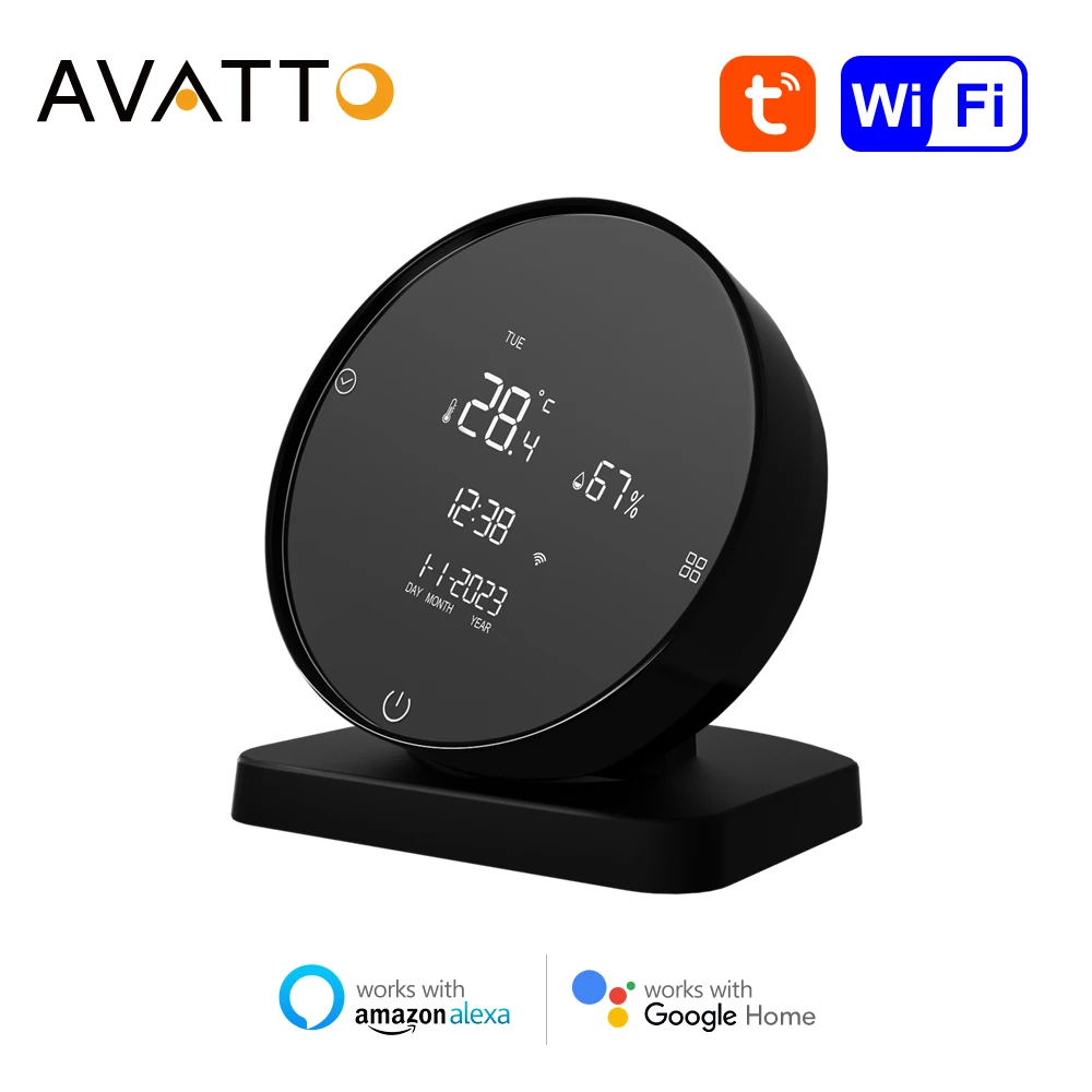 Telecomando AVATTO Tuya WiFi IR con sensore di temperatura e umidità, Controller a infrarossi Smart Home 3 in1 per Alexa Google