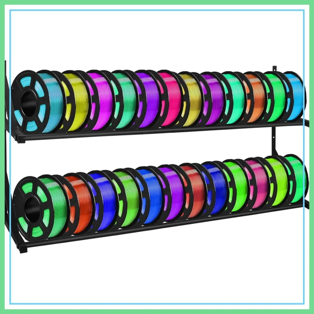 

Upgrade 3D Printer Filament Storage Rack - Holds 24 Rolls, Heavy Duty Wall Bracket for ABS/PLA/TPU/Nylon Spools