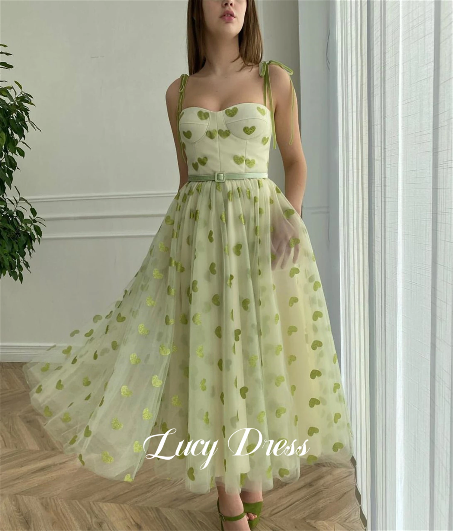 Lucy Back to School Dress Line A Cocktail Love Mesh Medium Length Party Luxurious Evening Dresses 2024 Luxury Wedding Prom