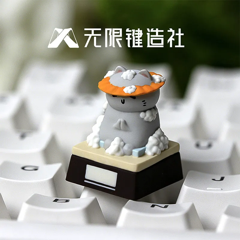 Corporate Slavel Meow Gen2 Keycap Cat Cute Esc Replace Keyboard Accessory Resin Interesting Keycap Single Decor Wage Earner Gift