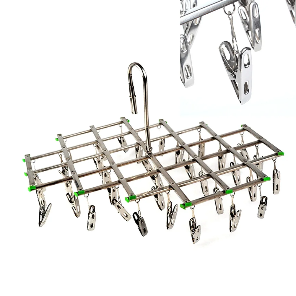 

Stainless Steel Drying Rack Folding Laundry Hanger Strong Corrosion Resistant Clothes Rack For Socks Towels Underwear