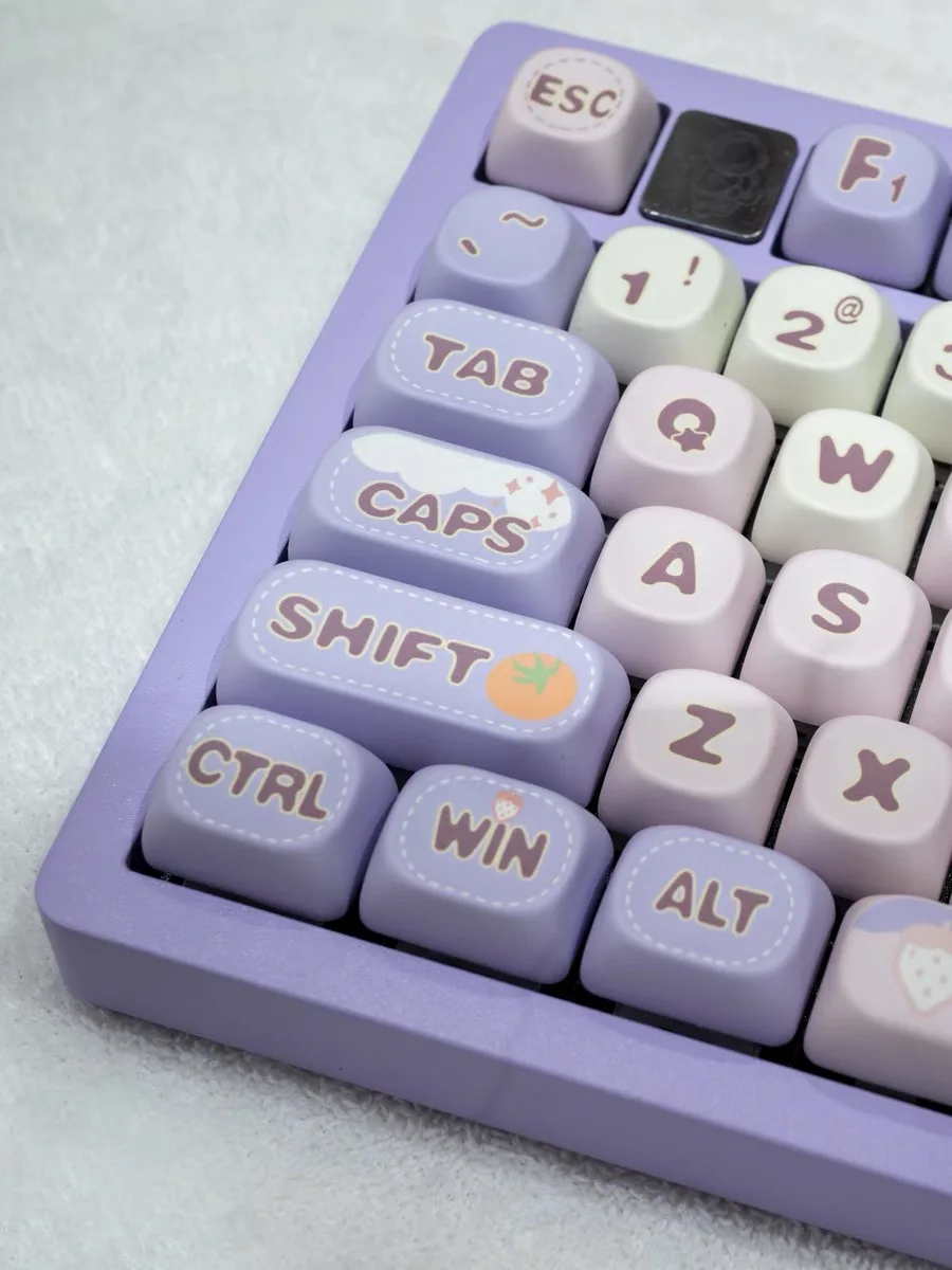 140 Keys Strawberry Taro Paste MOA Height Key Cap Cute gift Sublimation Mechanical Keyboard Keycaps Keyboard Cap