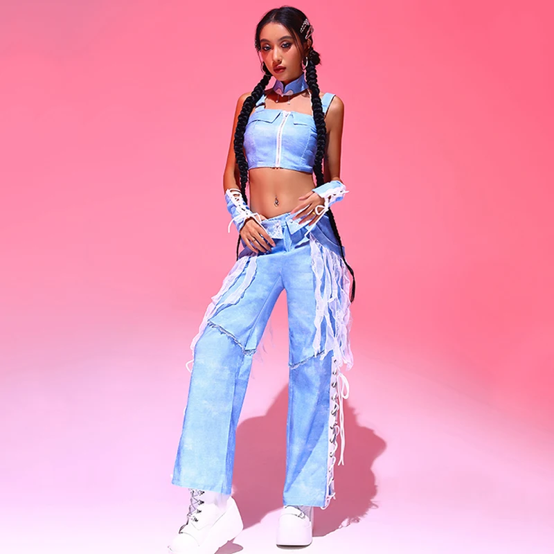 Adult Women Hip Hop Outfits Jazz Dance Costume Modern Kpop Performance Clothes Music Festival Rave Wear Gogo Clothing BL13500