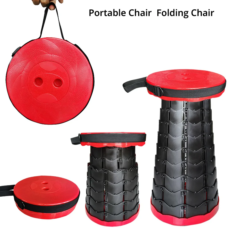 

Portable Telescopic Stool, Travel Camping Folding Stools Picnic Seat Outdoor Camping Chair Retractable Beach Fishing Stool Chair