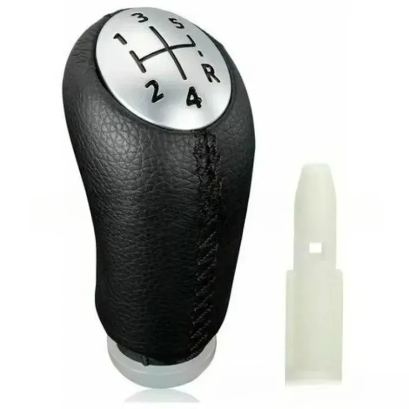 Palanca de cambios de 5 velocidades, palanca de cambios de cuero K para 1 pieza Laguna Megane 2 Clio 3 2003-2009 Kangoo Chrome Matt Silver