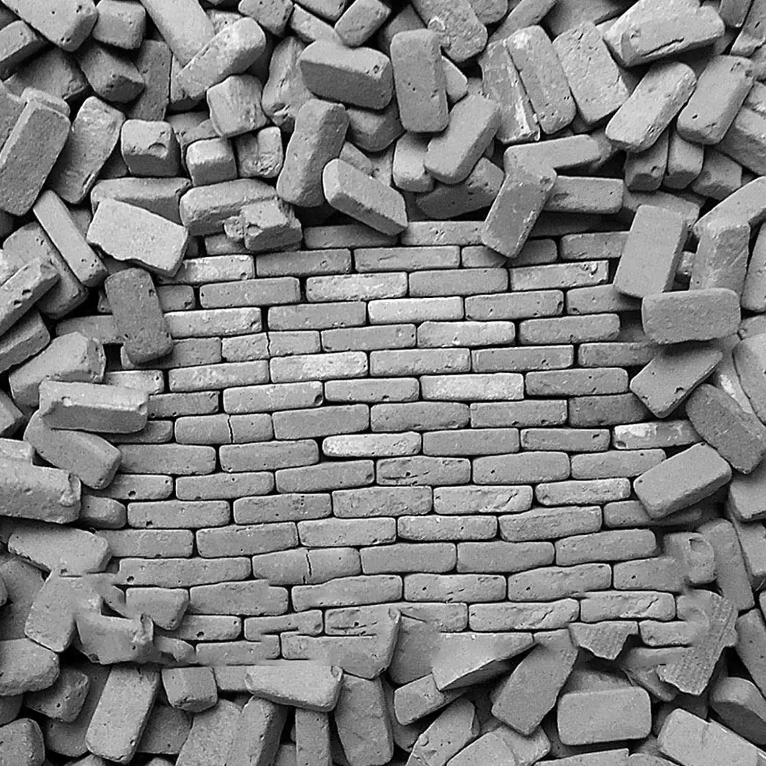 200 Pcs Mini Wall Bricks Model Brick Building Set 1/16 Miniature Bricks Fake Bricks Model Fairy Garden Landscaping Parts