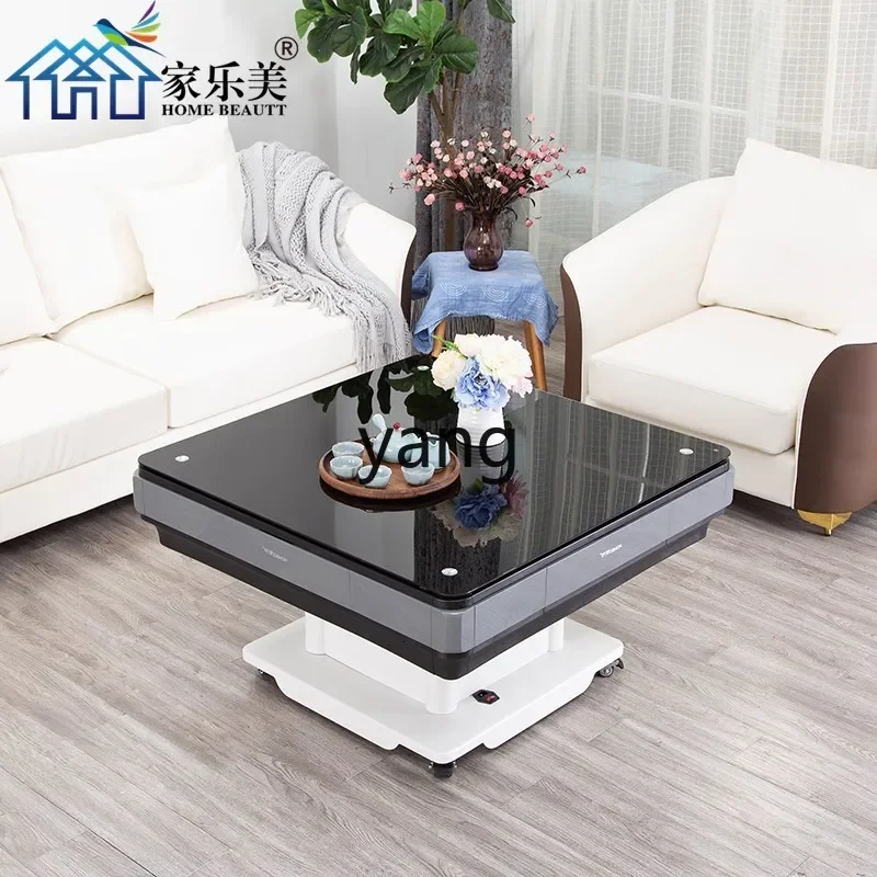 YJQ coffee table rock slab ultra-thin mahjong machine roller coaster electric lift automatic dining table dual-purpose