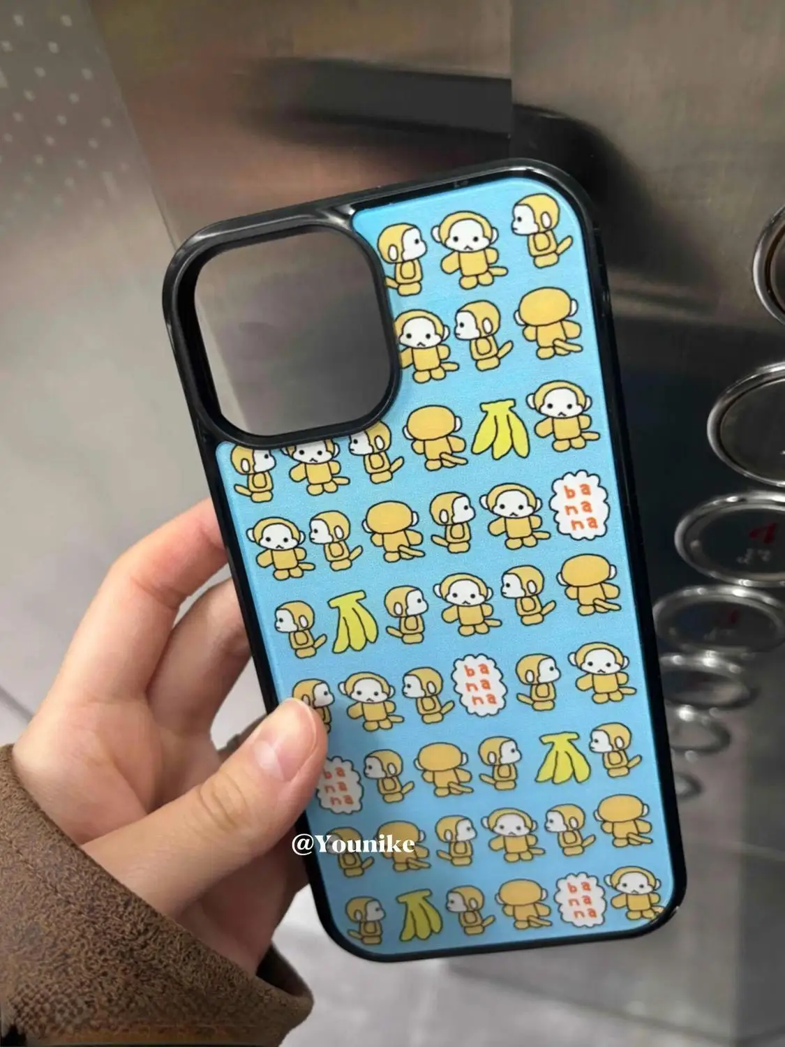 Funda de Teléfono con Diseño de Mono Amarillo y Plátano, Pantalla Completa, para iPhone 17AIR 17 16 15 14 13 12 11 Pro Max 7 8 Plus Mini X XXR XS MAX Y2K