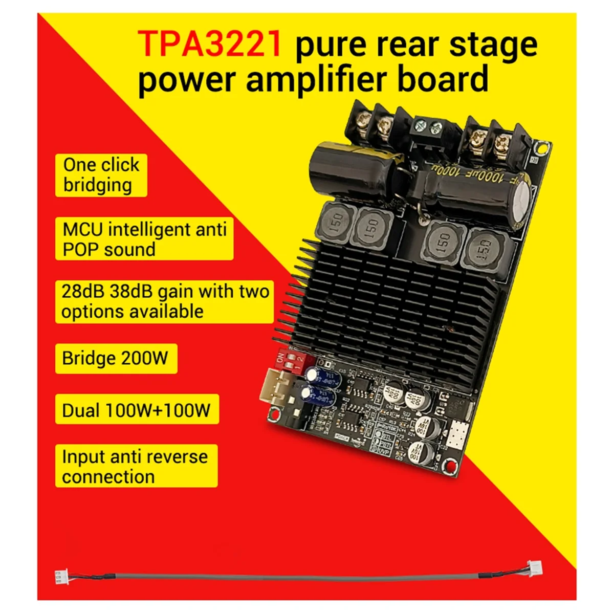 ZK-2001 TPA3221 100WX2 Dual Channel Pure Rear Stage Digital Amplifier Board 200W AMP Bridged Mono Subwoofer Speaker