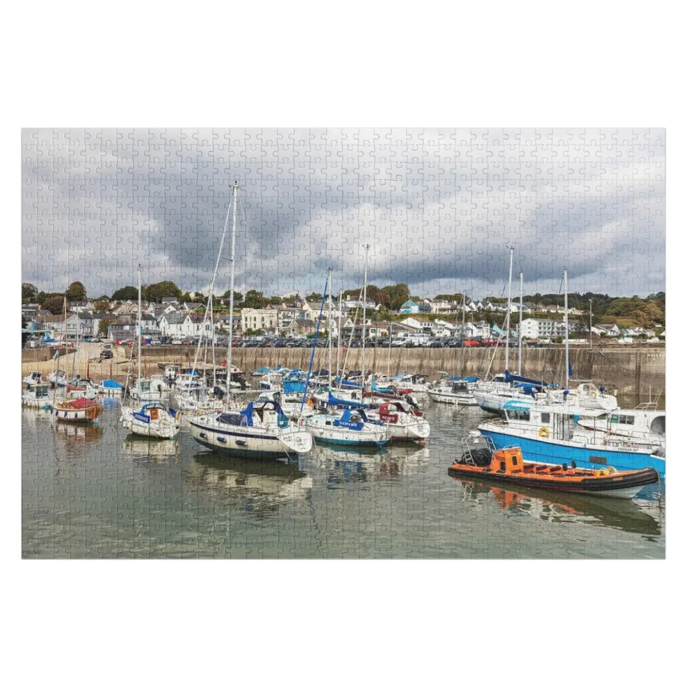 

Saundersfoot Marina, Pembrokeshire, Wales Jigsaw Puzzle Custom Wood Custom Child Gift Puzzle