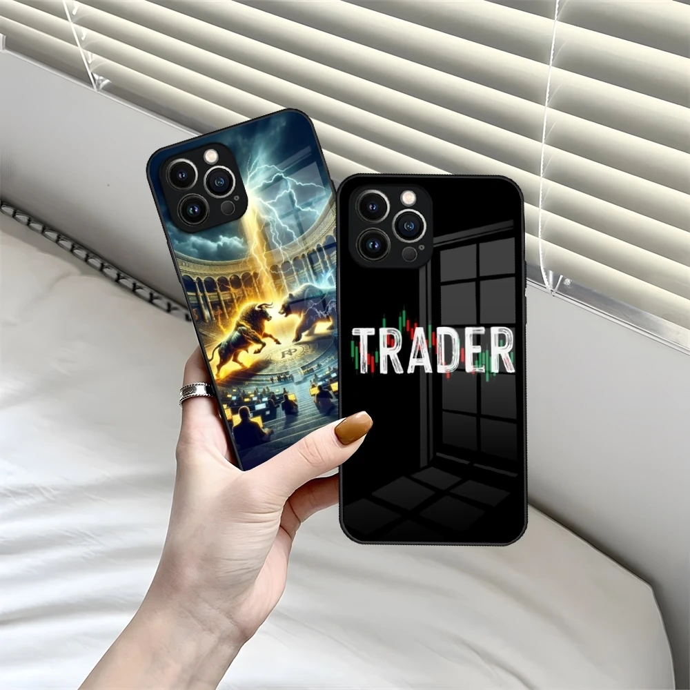 Day Trading Day Trader Trader Phone Case For iPhone 13 15 16 14 12 11 Pro XS Max Plus Mini X XR SE2020 Tempered Glass Coque