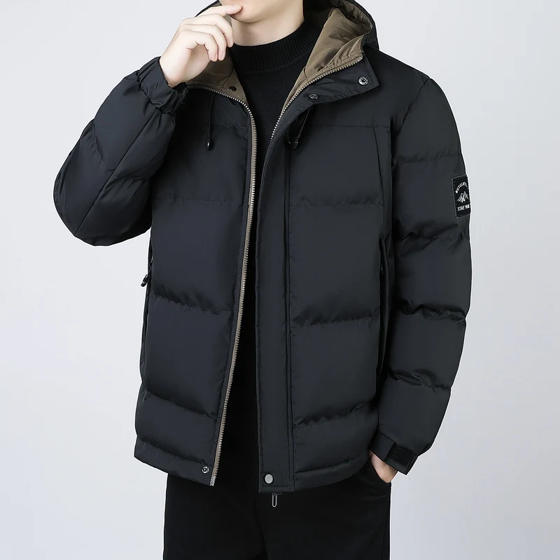 Winter New High-quality Thick Men's Fashionable Hooded Casual Thick Cotton Jacket Fashionable Versatile and Trendy Jacket