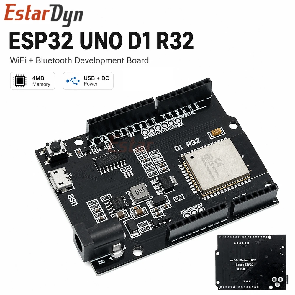 Estardyn New ESP32 Development Board WiFi Bluetooth 4MB Flash D1 R32 Wireless Module for IoT DIY Smart Home