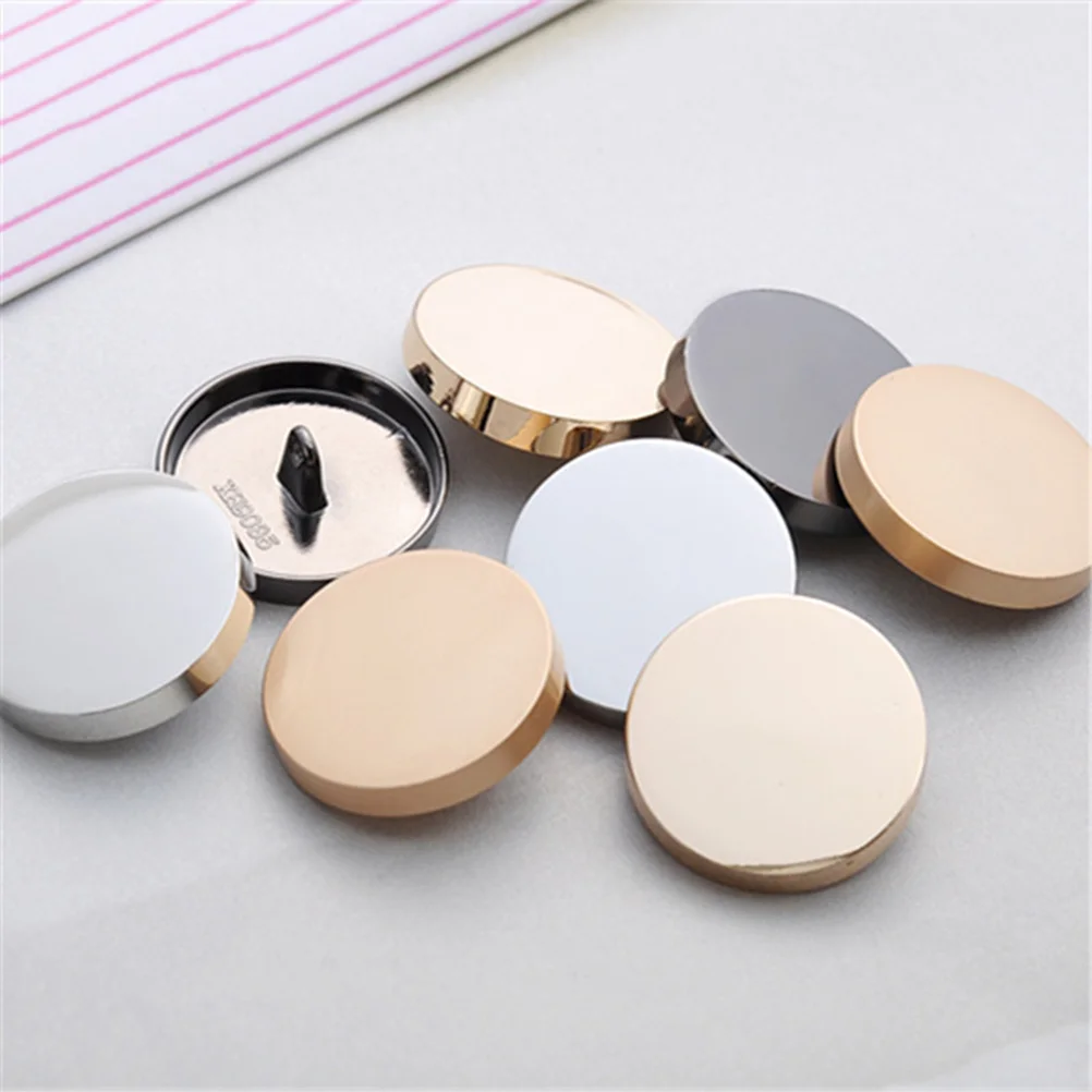 

30Pcs Metal Buttons Durable Alloy Coat Flat Buttons for Sewing DIY Fashion Clothes Button Decoration Black 20mm
