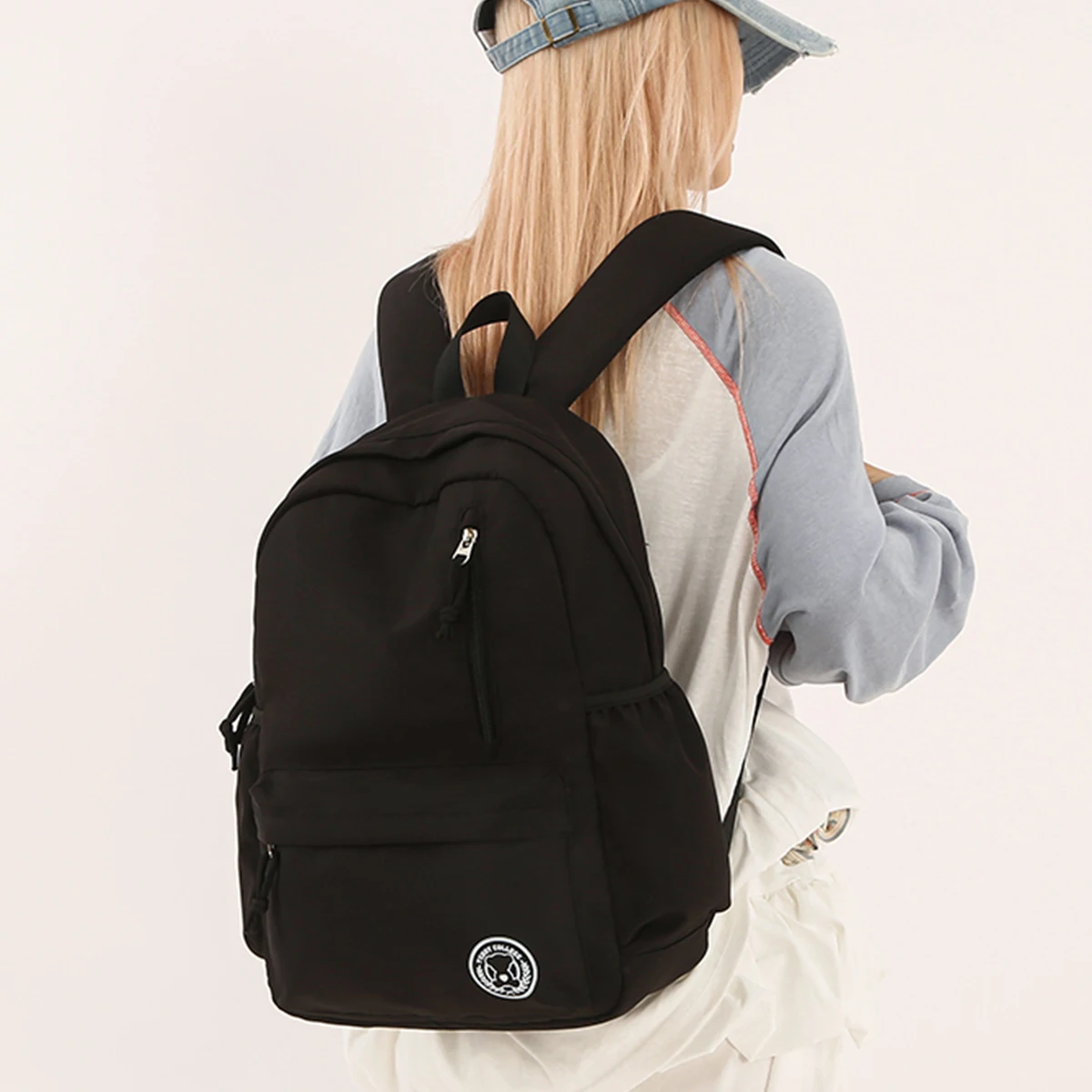 حقيبة ظهر لموسم العودة إلى المدرسة، حقيبة كتب مبطنة بلون سادة مع منظمة متعددة الجيوب، أشرطة قابلة للتعديل وسحاب للاستخدام اليومي #6