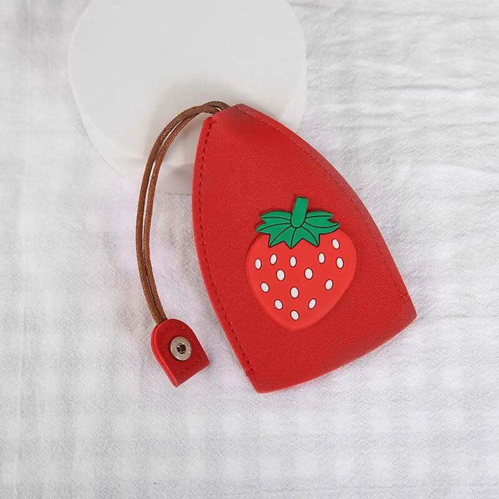 Peach Eggs Rainbow Fruits Key Case Pig Strawberry Cherry Key Wallets Keychain Pouch Pull Type Key Bag Housekeepers Key Holder