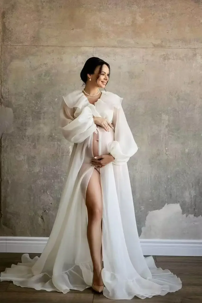 

Maternity Photography Props Outfit Pregnancy Chiffon Long Strappy Dress For Photo Shoot Set Elegance Style Maternity Dress 1253