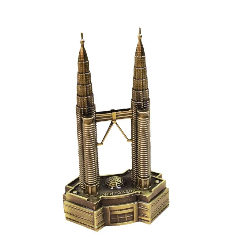 Kuala Lumpur Twin Tower Models Home Decorations and Ornaments Travel Souvenirs Figurines Metal House Model Malaysia