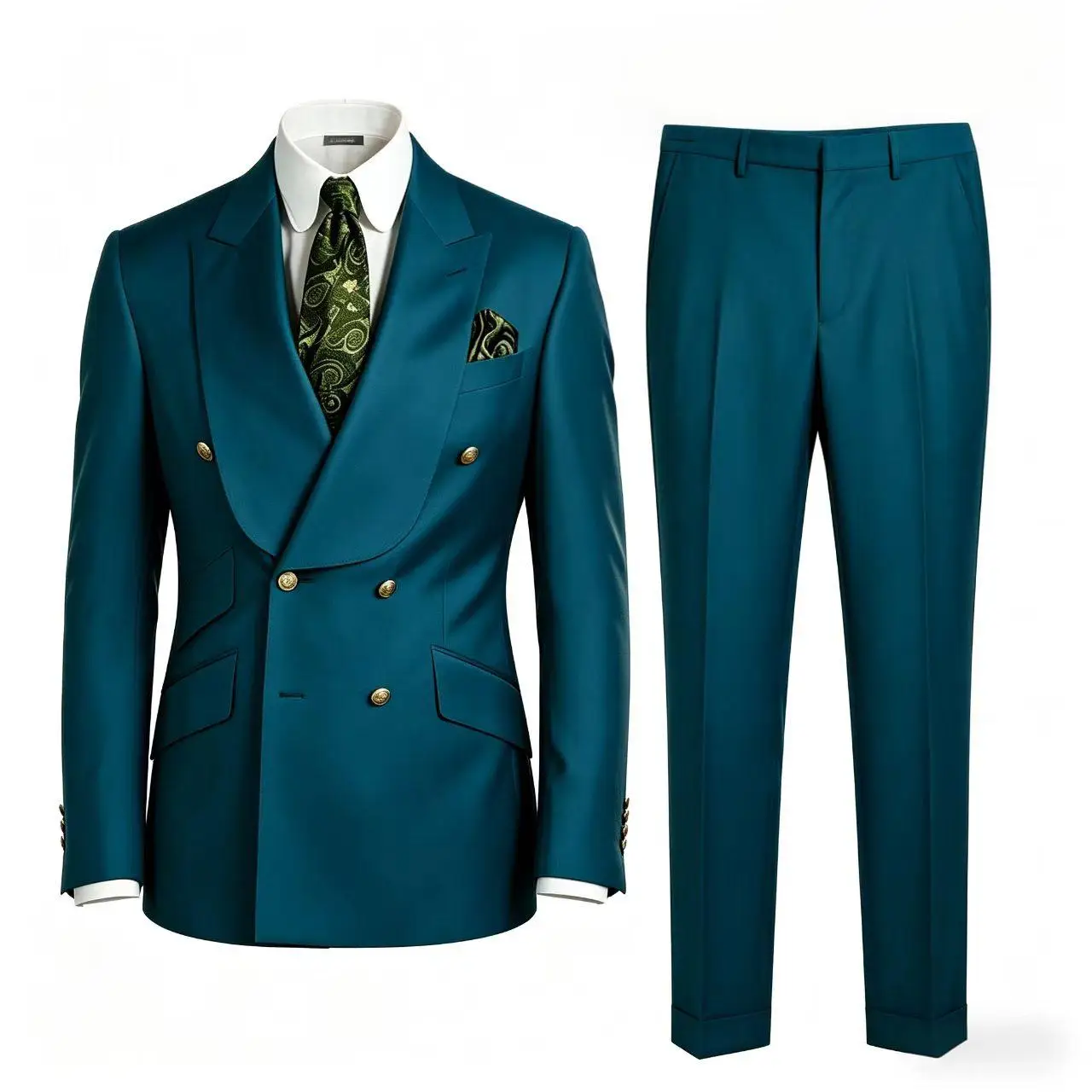 

Мужской двубортный смокинг с шалевым воротником, золотыми пуговицами, приталенный крой, комплект из 2 предметов: пиджак и брюки, для деловых встреч и официальных мероприятий