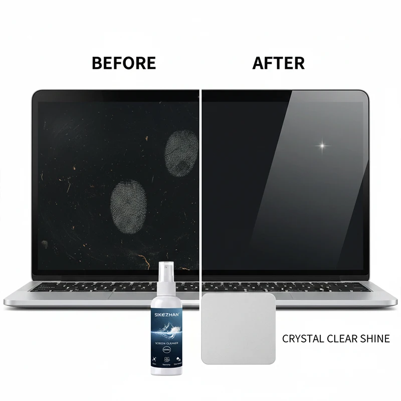 Effective Screen Cleaner Kit for LCD LED Displays and Touchscreens Non-Streaking Formula with Cleaning Cloth 50ml SIKEZHAN image 4
