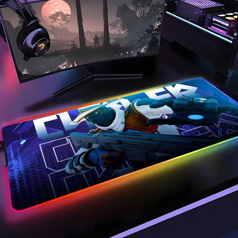 

Коврик для мыши VALORANT Cypher, геймерский, с RGB-подсветкой, настольный коврик, светодиодный, для настройки игрового рабочего пространства, аксессуары для геймеров, большой коврик для мыши с подсветкой