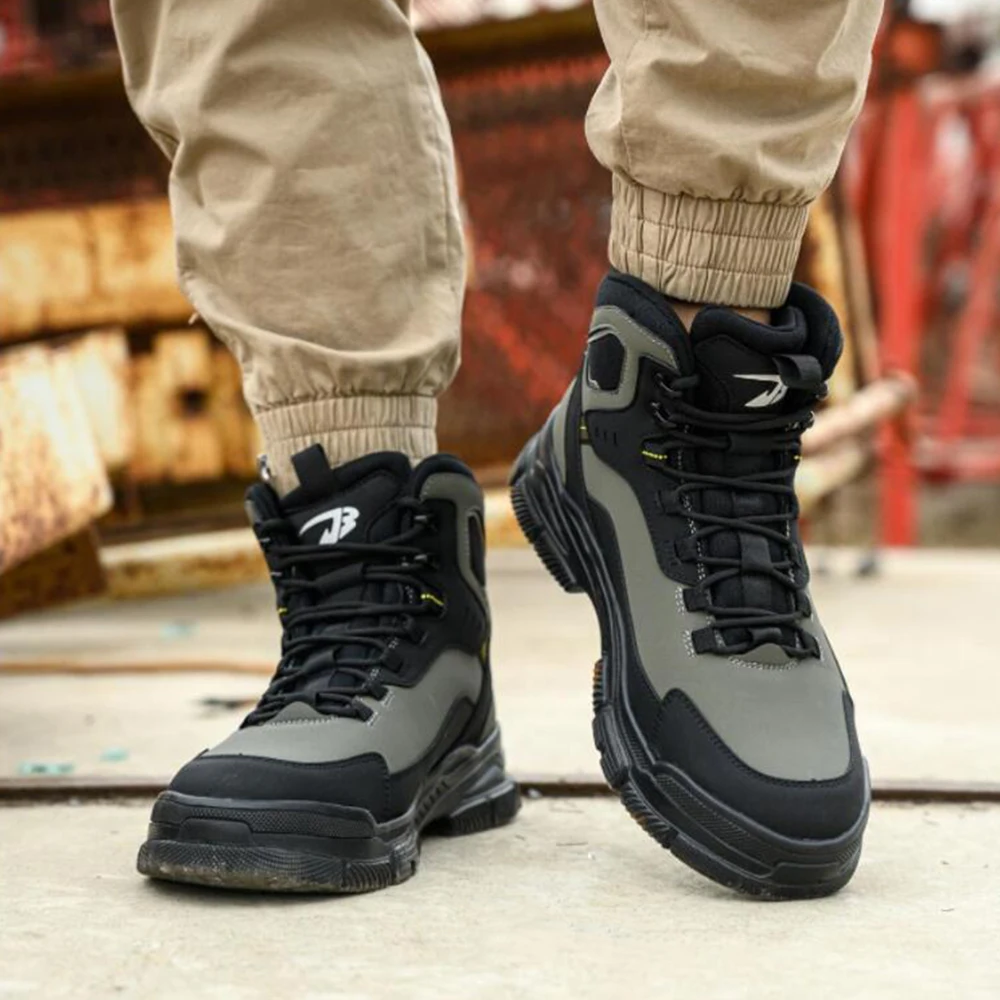 Motorcycle Boots Men's Motorcycle Shoes Motorbike Chopper Cruiser Touring Ankle Shoes Outdoor Men Work Safety Shoes All Seasons