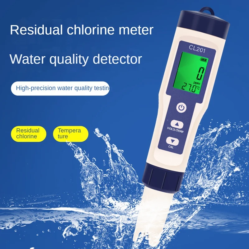 AT35 Chlorine Testing Pen 2-In-1 Water Quality Tester Measuring For Aquarium Swimming Pool