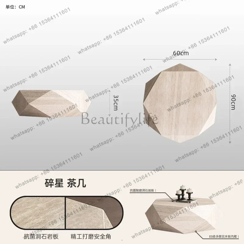 XX.Italian Aesthetic Coffee Table Minimalist Designaccessories Luxury Side Table Art Standing Modern Clearmesas Bajas Furniture