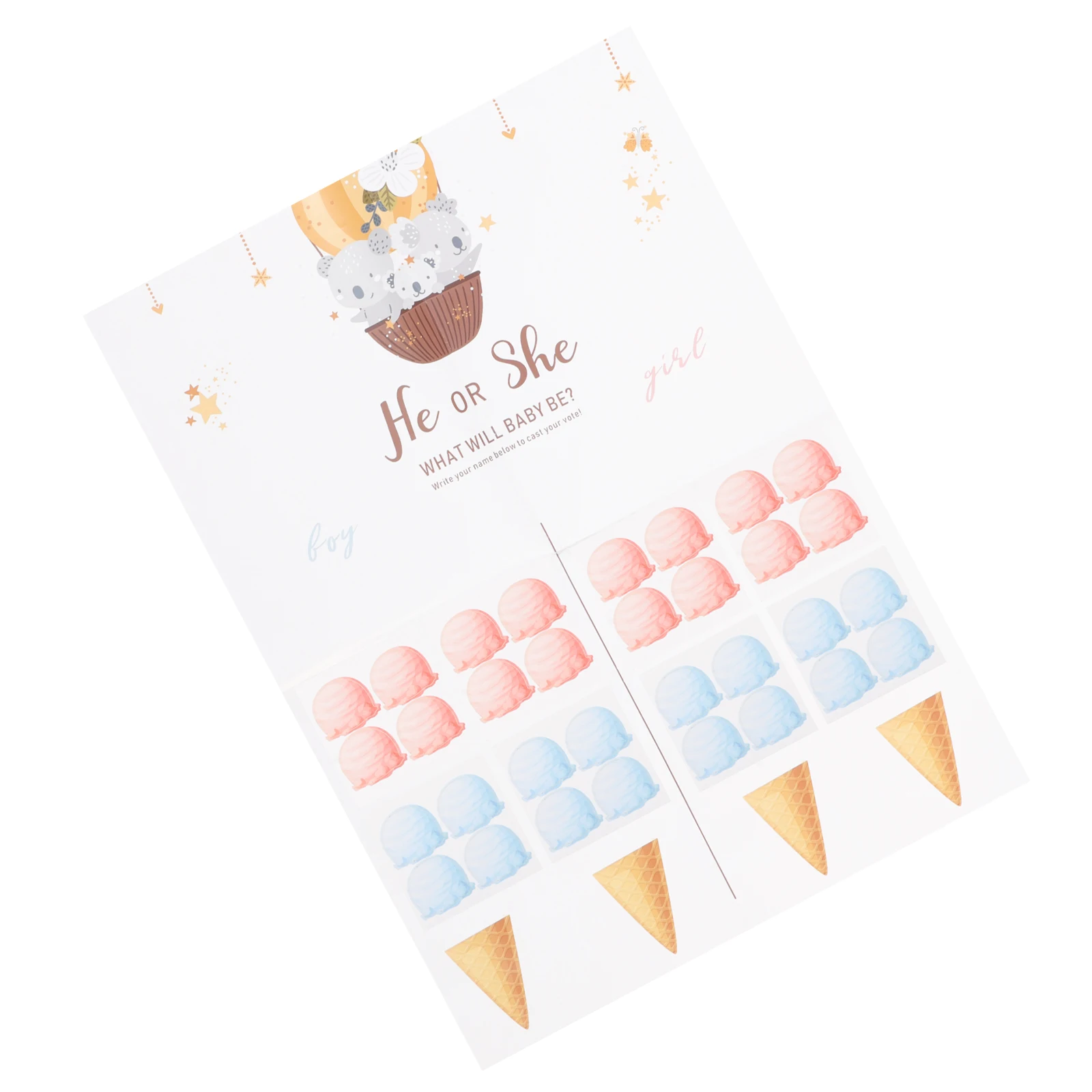 

1 set Gender Reveal Card Set 1 Poster 18 Boy Girl Stickers Pink Coated Paper Party Kit Baby Gender Reveal Kit Shower Voting