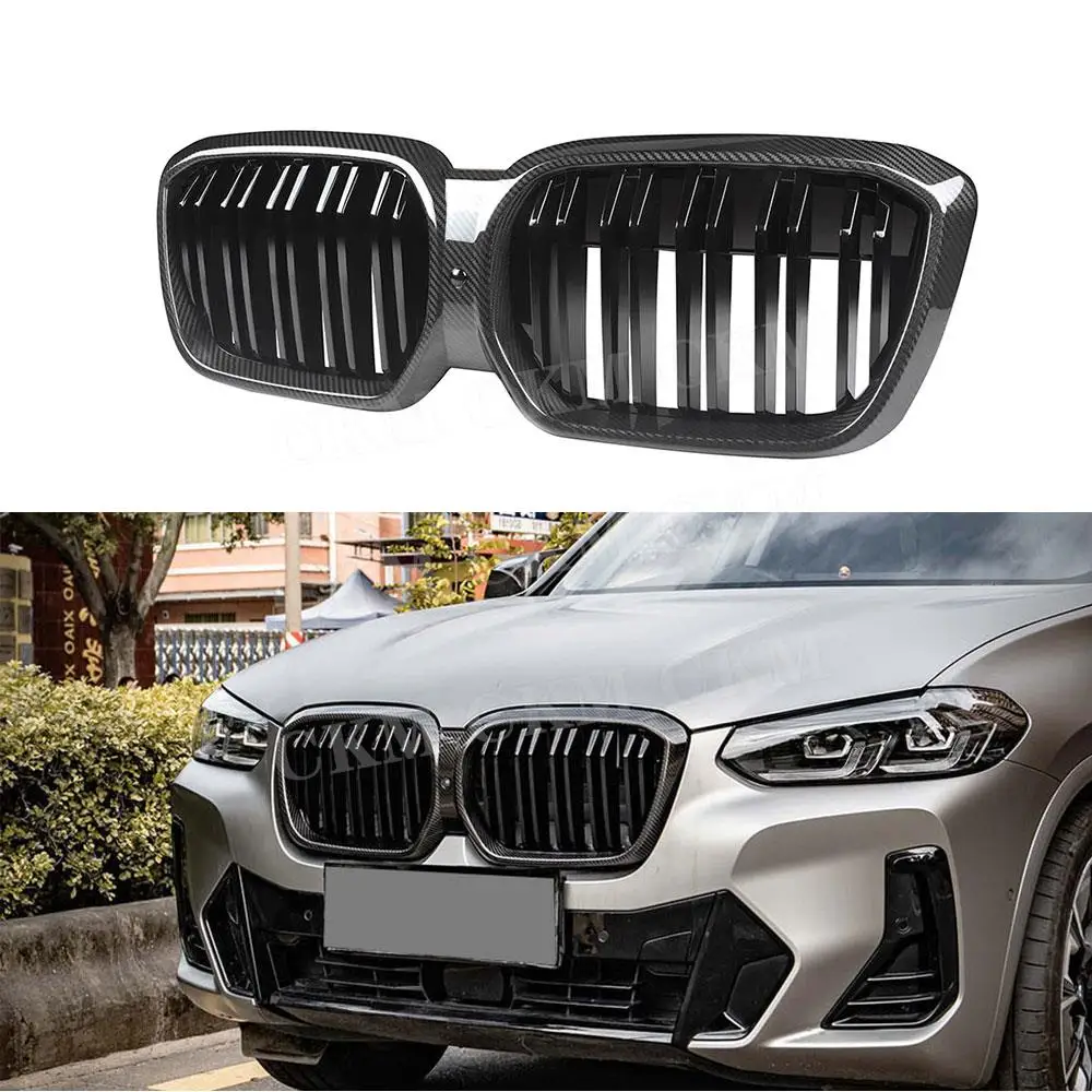 

CKMUUER автомобильный Стайлинг из углеродного волокна, передняя решетка для почек, комплекты кузова, аксессуары для BMW iX3 G08i 2022, замена гоночных грилей из АБС-пластика
