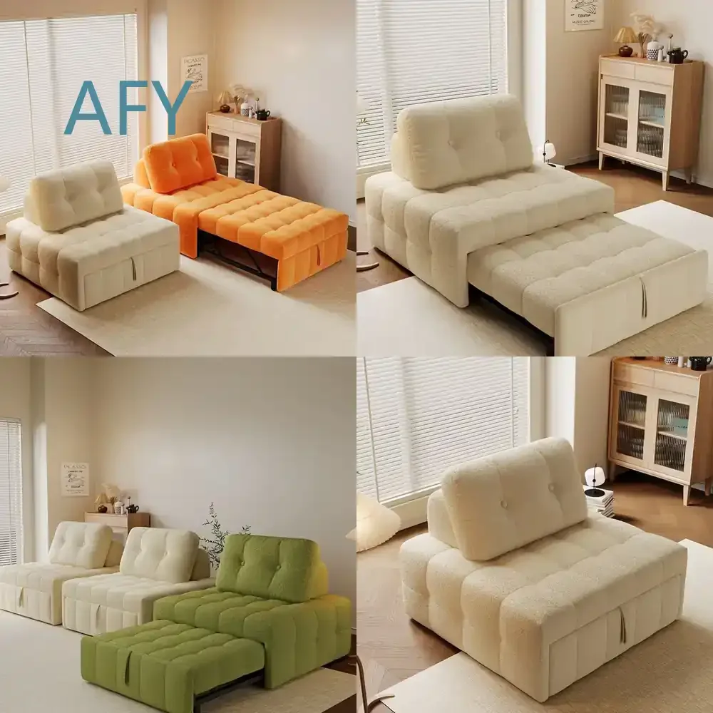 Foldable Sofa Bed for Small Spaces Convertible 2-in-1 Pull Out Extending Sleeper Couch for Living Room for Single Double