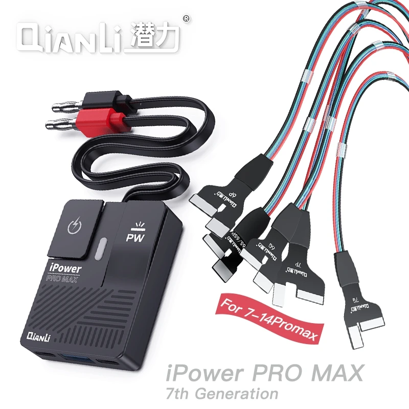 

Qianli 7th Ipower Pro Max Power Supply Cable Test Cable One Click Power On Dual Connector Design Suitable For IP6G-14PM Repair