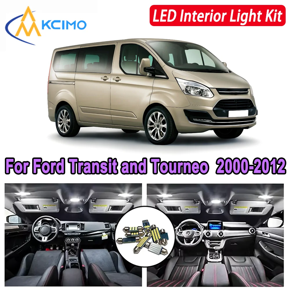 

Kcimo для Ford Transit и Tourneo (2000-2012) Премиум Яркий светодиодный внутренний купол Карта багажника Комплект автомобильных светодиодных ламп Canbus Автомобильный светодиодный светильник