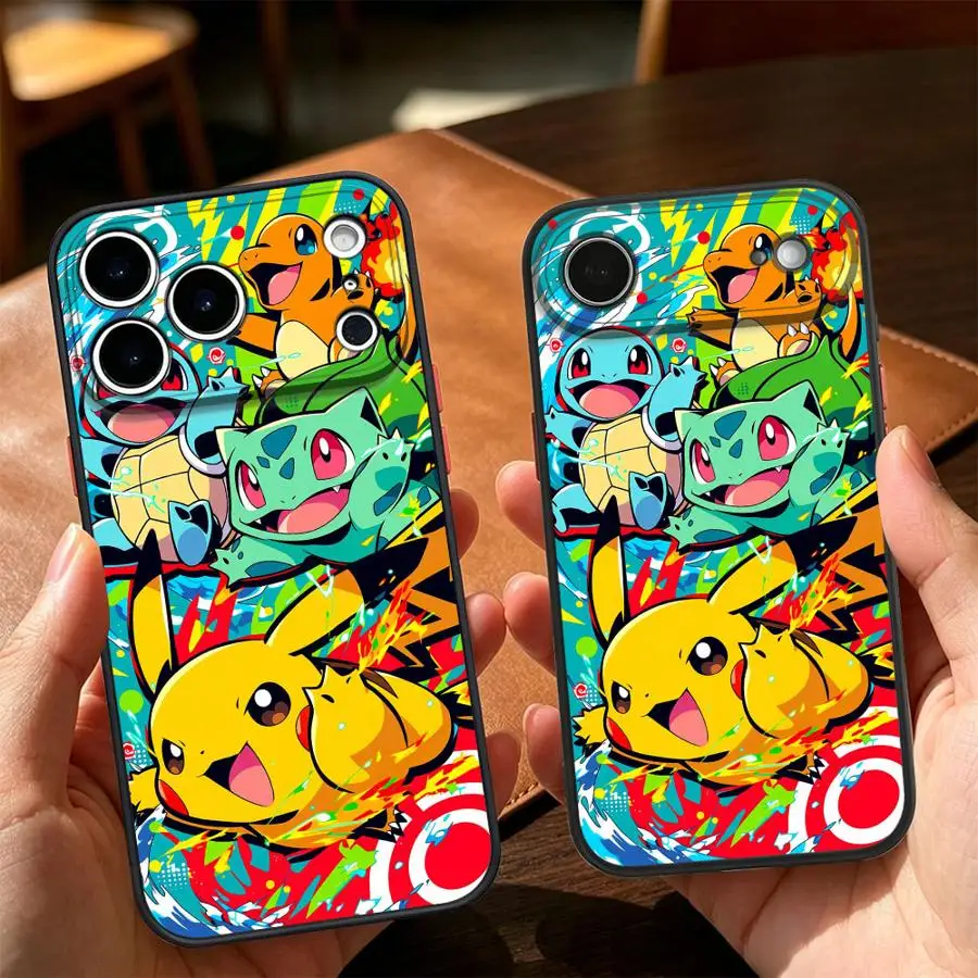 Funda Rückseitige Handyhülle für iPhone 17 Pro Max 13 Mini 14 15 7 8 SE 11 Air 16 Plus 17e XS XR 12 Anime P-Pokemons Muster