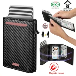 2024 New Men's Business Wallet Multi-card slot magnetic enclosure RFID Blocking Travel Wallet Card holder card pack