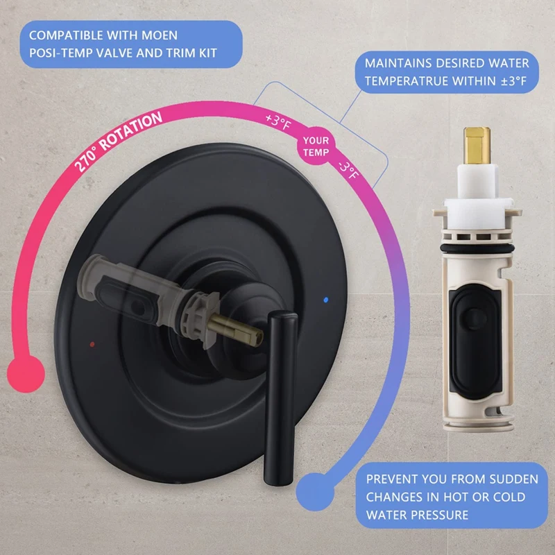 Kartrid Pengganti 1222 Baru 2025 Dengan 116653   Kit Adaptor Pegangan untuk Moen, Kompatibel dengan Satu Keran Suhu Posi Pegangan