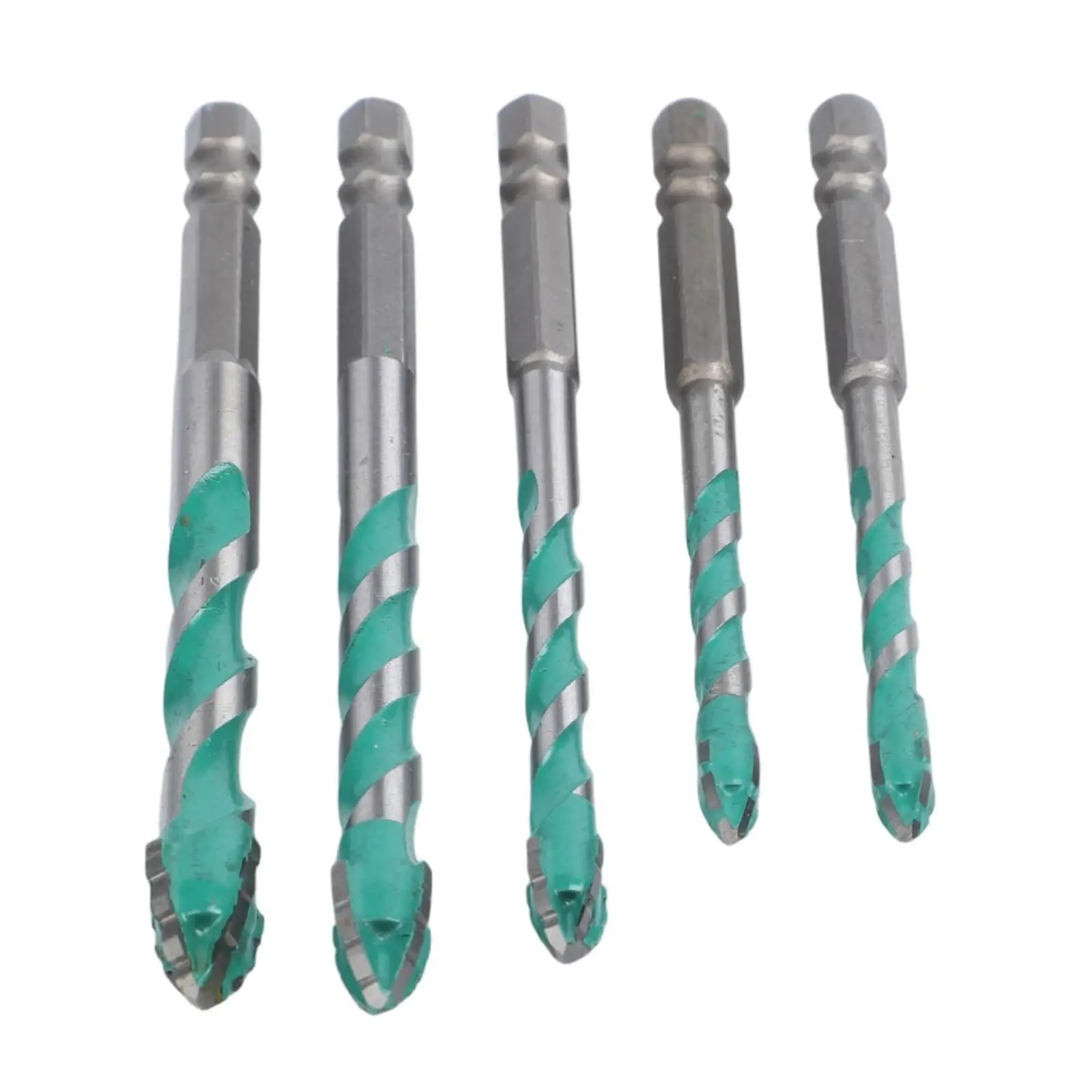 

5 Piece Carbide Drill Bit Set for Drilling into Wood Tiles and Metal Includes Multiple Sizes for Different Projects