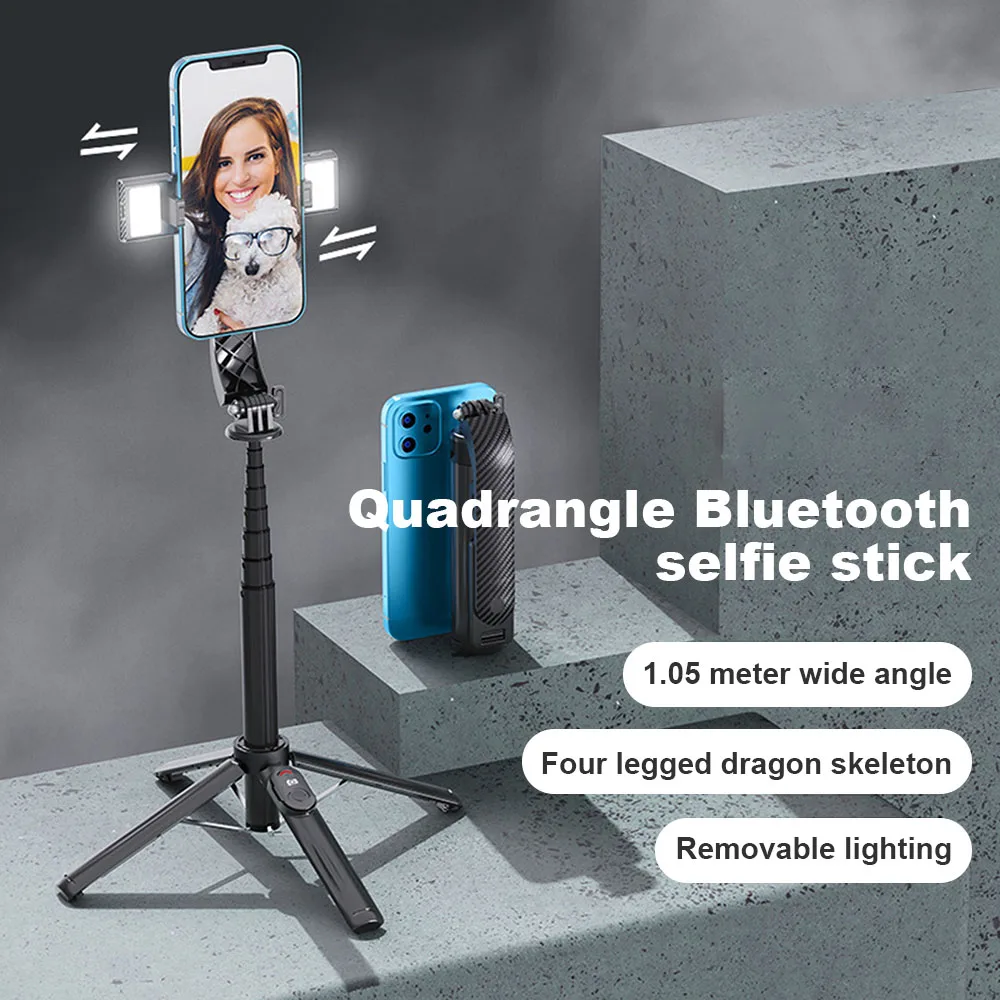 Retractable Selfie Stick With Quadrupod Rack Lightweight Portable Selfie Stick Rack For Camera Phones