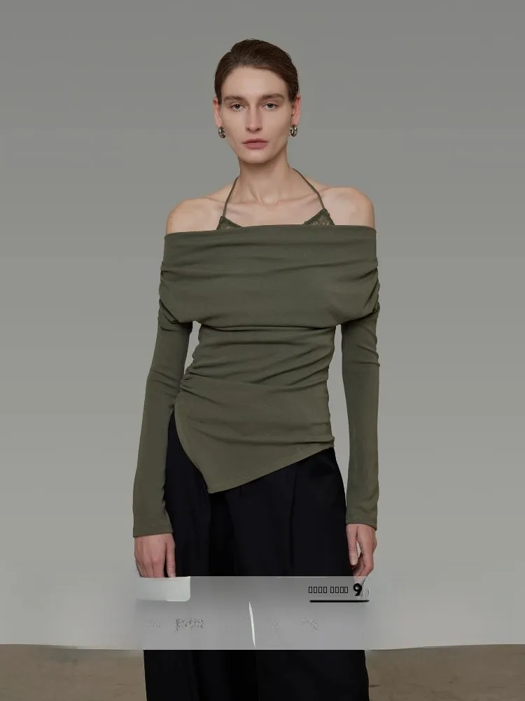 

UNSPOKEN oulder-baring Neline Knitted Sweater Women's Loose Versatile Spring 2026 New Sle High-end Feeling Top