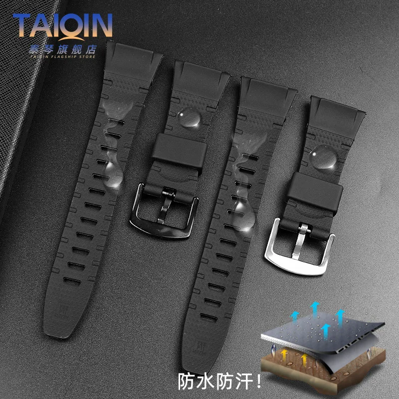 For Casio PROTREK Watch PRG-110Y PRG-110C PRW-1300Y PRW-1500Y PRG-130Y resin Sports strap 26mm Silicone watchband Accessories