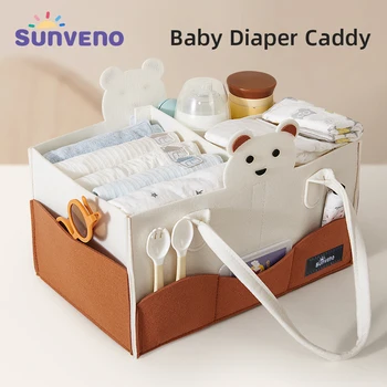 Sunveno pannolino Caddy Organizer Nursery Storage Bin Car Organizer per pannolini salviette portatile Baby Organizer articoli per bambini