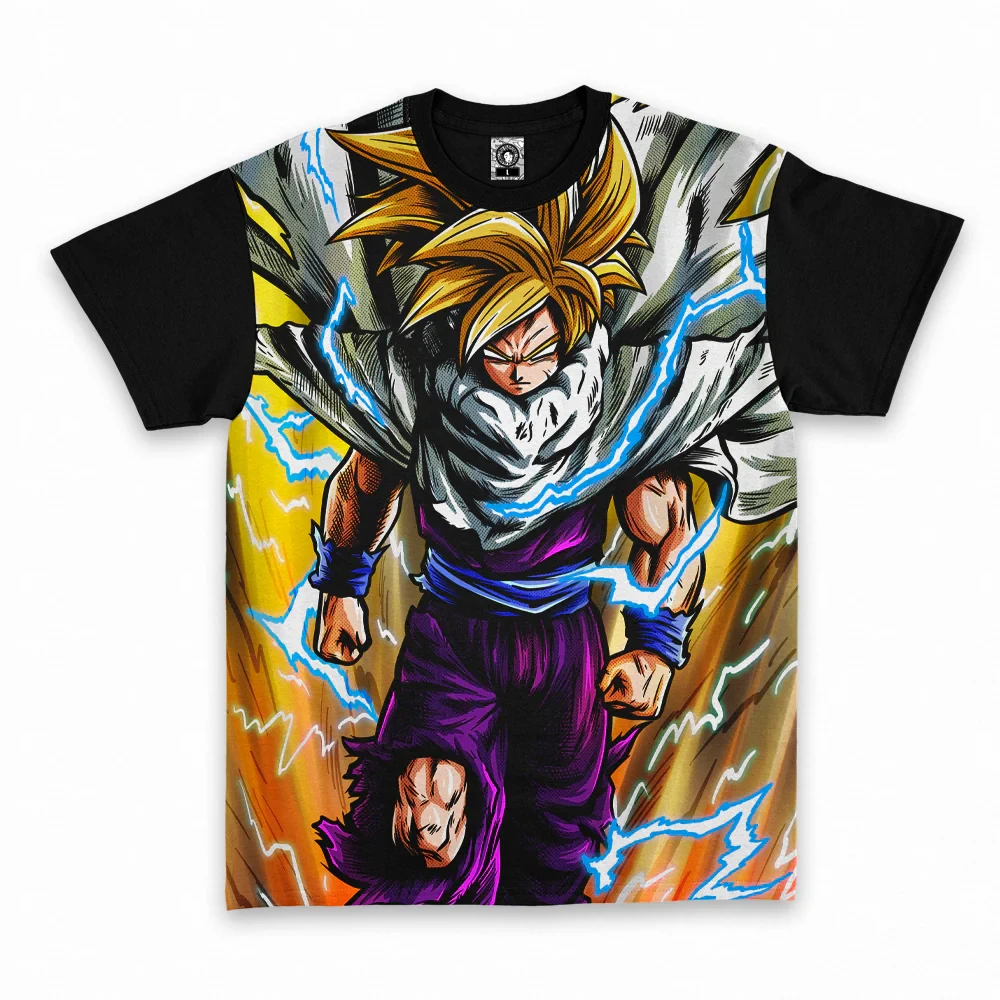

2026 Bandai Dragon Ball Super Saiyan Gohan Lightning Print T-Shirt Kids/Adults Jerseys Are Suitable for Daily and Training Wear