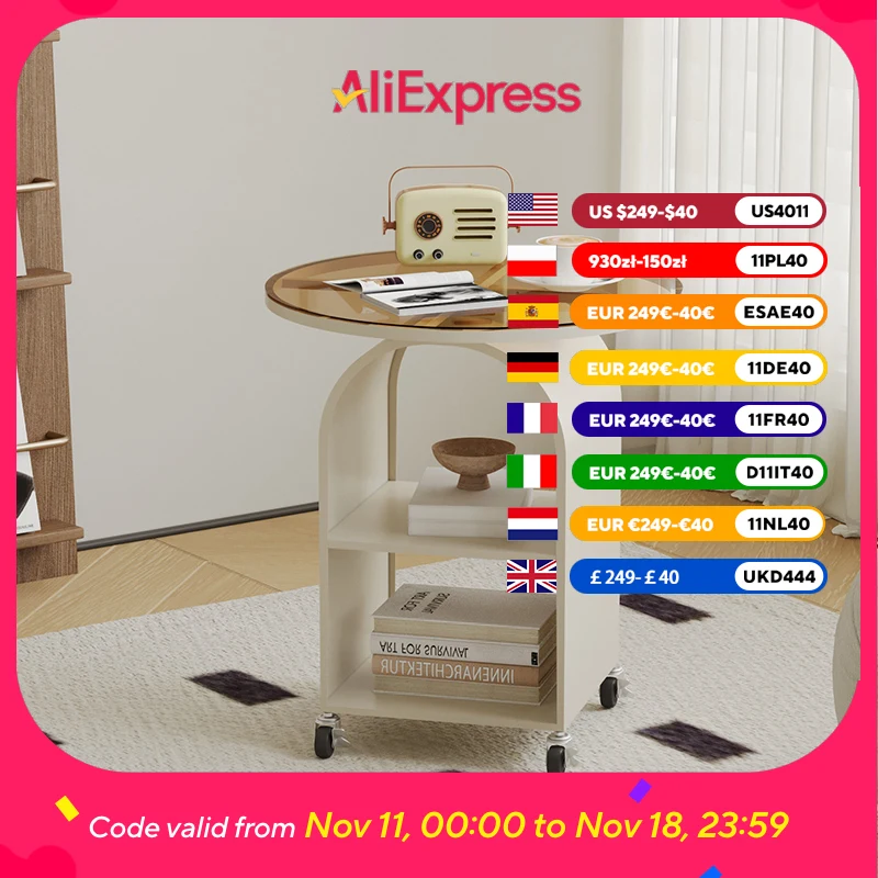 

White Beige Coffee Tables Round Modern Indoor Space Saving Apartment Coffee Table Floor Nightstands Mesa Centro Furniture Home