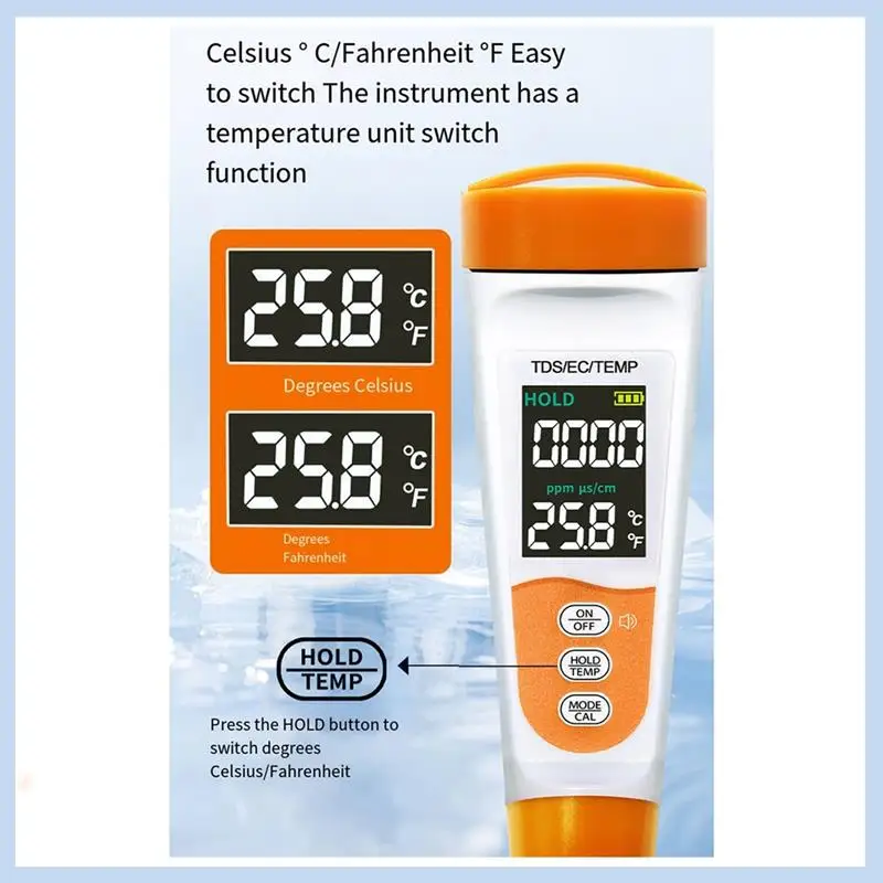 

MLGB-New TDS-A6V High-Precision Tap Water Quality Analysis Instrument Ec Conductivity Water Test Pen Tds Water Quality Test
