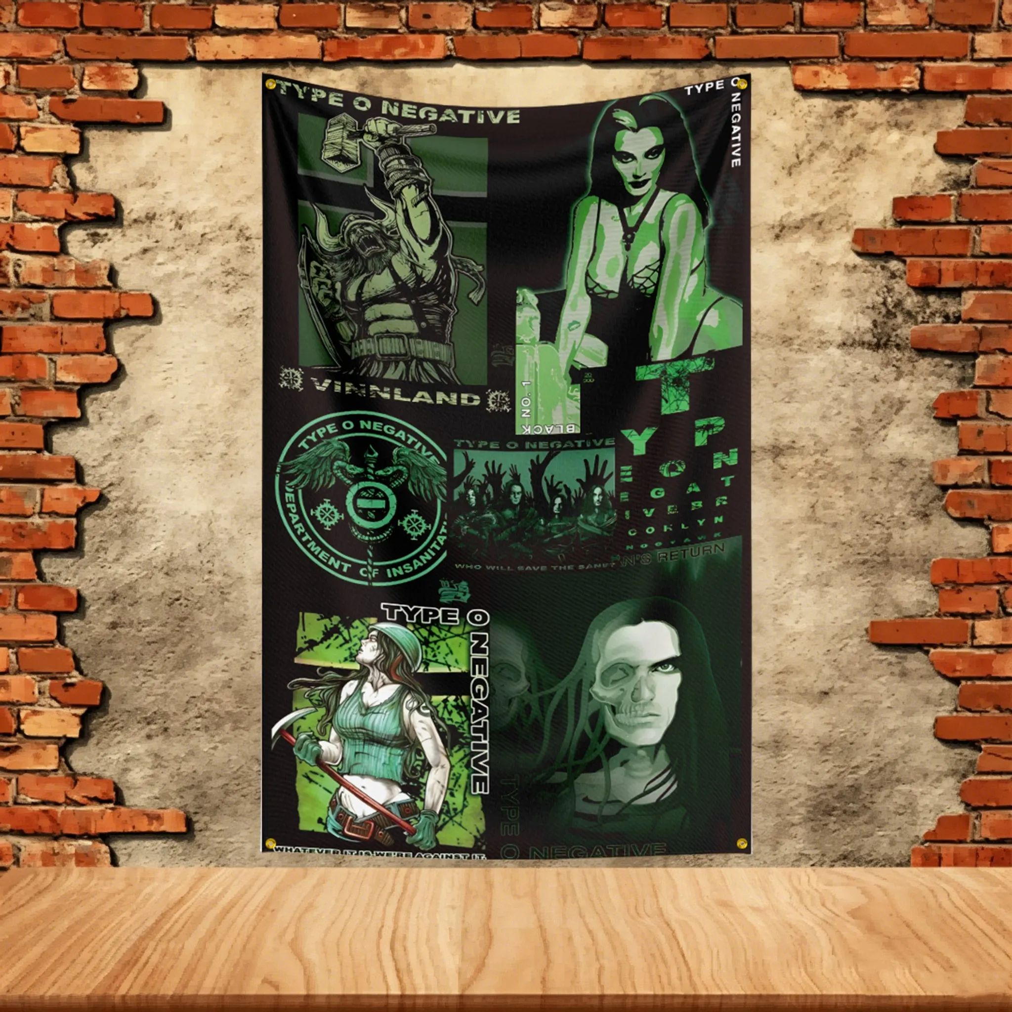Music Band Flag for Type O Negative Fans Banner Custom any Image Garage Bedroom Living Room Dorm Wall Hanging Decor Tapestry
