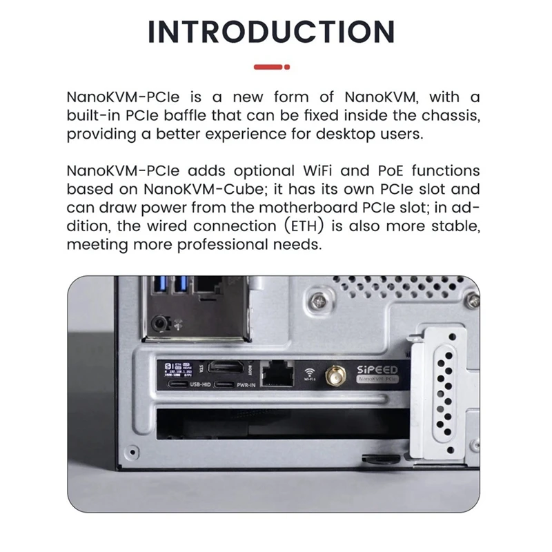 Nanokvm-Pcie Pikvm Mini Remote Control Operation And Maintenance Server With PCIE WIFI, Nanokvm-Pcie-WIFI-Kit