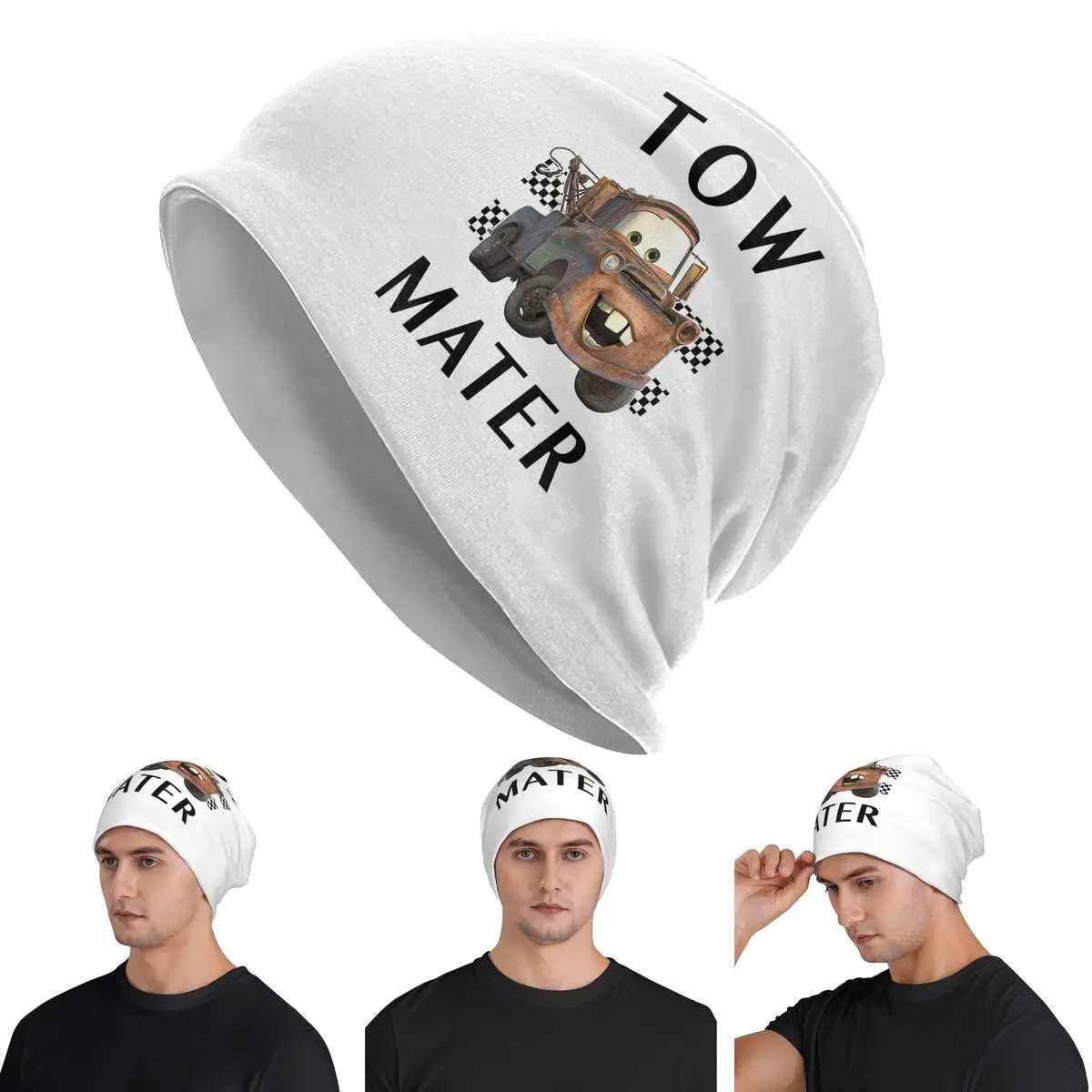 

Tow Mater Skullies Beanies Hats Warm Autumn Winter Outdoor Cap Knitted Bonnet Caps for Unisex Adult