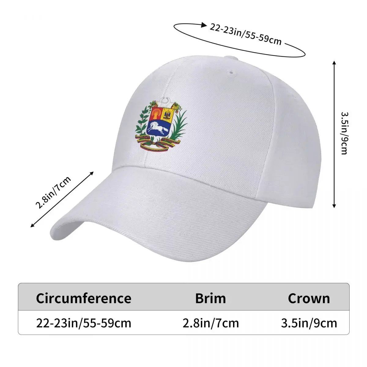 Classic Coat Of Arms Of Venezuela Baseball Cap for Men Women Breathable Trucker Hat Sun Protection